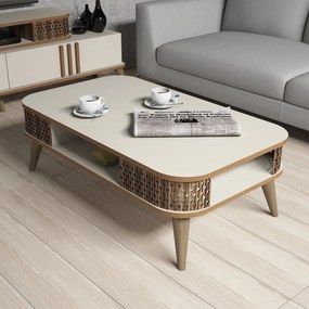 Mesa de Centro Eylül – Creme – 105x34,6x60 cm