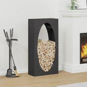 Suporte para lenha 50x23x100 cm aço laminado a frio preto