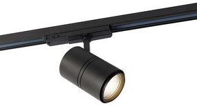 Sistema de trilho preto incl. LED regulável 3 luzes 3 fases esquerda - Régua Moderno
