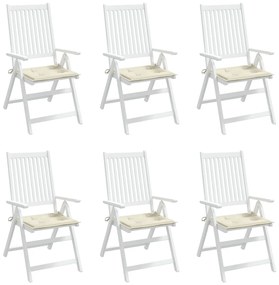 Almofadões p/ cadeiras jardim 6pcs 40x40x3 cm oxford cor creme