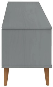 Móvel de TV MOLDE 158x40x49 cm pinho maciço cinzento