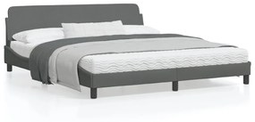 vidaXL Estrutura de cama sem colchão 180x200 cm tecido cinzento-escuro