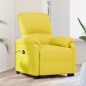 vidaXL Poltrona elevatória tecido amarelo