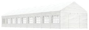 Gazebo com telhado 20,07x4,08x3,22 m polietileno branco