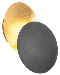 LED Candeeiro de parede inteligente preto com dourado incluindo Wi-Fi G9 - Sunrise Moderno