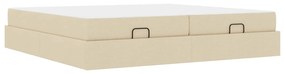 vidaXL Estrutura de cama com colchão com colchão 2 pcs Creme tecido