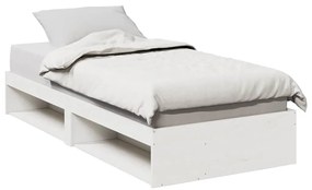Cama dia sem colchão branco 100x200 cm pinho de madeira maciça