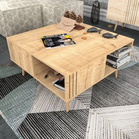 Mesa de Café Ronas - Carvalho - 89,6 cm largura x 89,6 cm profundidade