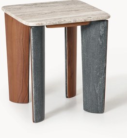 Mesa de apoio em mármore e madeira de acácia Muno