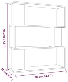 Estante/divisória madeira proces. 80x24x96cm carvalho castanho