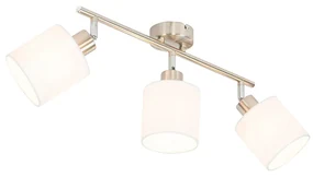 Candeeiro de teto com focos ajustáveis em aço com abajur branco 3-luzes - Hetta Moderno