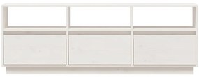 Móvel de TV 140x37x50 cm madeira de pinho maciça branco