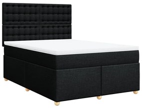 Cama com molas/colchão 140x200 cm tecido preto