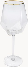 Copos de vinho artesanais Diamond, conjunto de 4