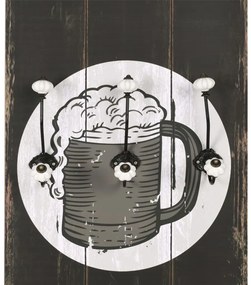 Bengaleiro de parede com 6 ganchos 120x40 cm