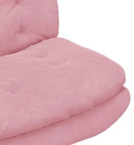 Cadeira Relaxante Giratória Rosa 63 x 75 x 76 cm Veludo
