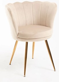 Cadeira Dunsa Golden Veludo - Beige