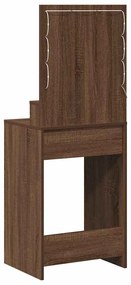 Mesa de Maquilhagem com Luzes LED - Carvalho Castanho - 50x41x135 cm