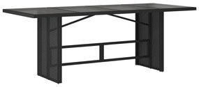 Conjunto de Jantar de Jardim vidaXL de 9 Peças Preto Polirattan