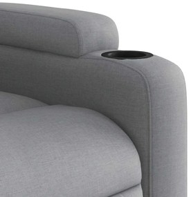 Poltrona de massagens reclinável elétrica tecido cinzento-claro