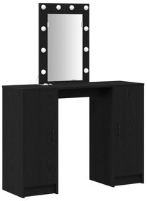 Mesa de maquiagem vidaXL com Luzes de LED Carvalho Preto 102x33x135 cm