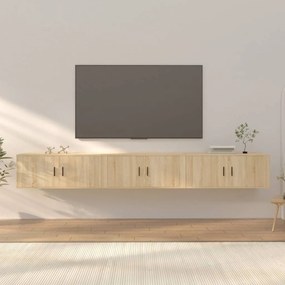 vidaXL Móveis de TV de parede 3 pcs 100x34,5x40 cm carvalho sonoma