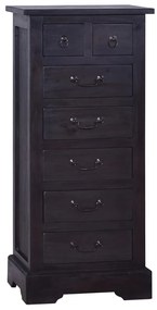 vidaXL Cómoda 45x35x100 cm madeira de mogno maciça preto-claro