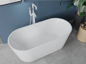 Mexen Luna banheira independente 140 x 75 cm, branca, com transbordo branco - 52031407500-20
