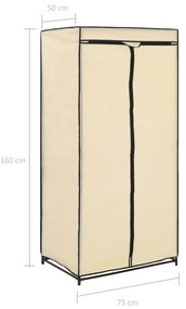 Roupeiros 2 pcs 75x50x160 cm creme