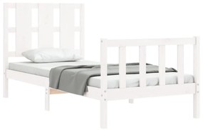 Estrutura de cama com cabeceira 90x200 cm madeira maciça