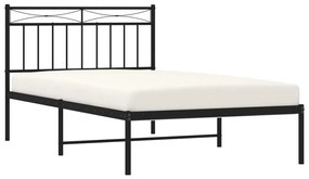 Estrutura de cama com cabeceira 107x203 cm metal preto