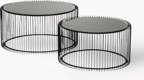 Mesas de centro com tampo de vidro Wire, conjunto de 2