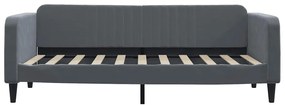 Sofá-cama 90x190 cm veludo cinzento-escuro