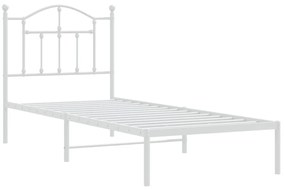 Estrutura de cama com cabeceira 80x200 cm metal branco