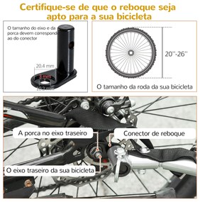 HOMCOM Reboque de Bicicleta 2 EM 1 para crianças de 2 lugares com Amortecedores Convertível em carrinho com barra e kit de corrida 129x85x105cm Amarelo