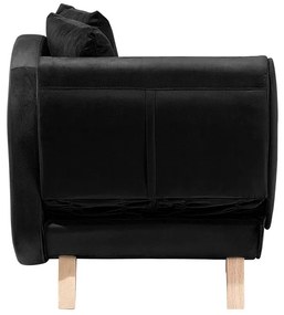 Chaise-longue à esquerda de 2 lugares com arrumação em veludo preto MERI Beliani