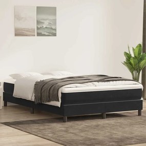 vidaXL Cama com molas/colchão 140x220 cm veludo preto