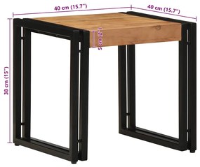 Mesa de centro vidaXL 40x50x38 cm Madeira de acácia