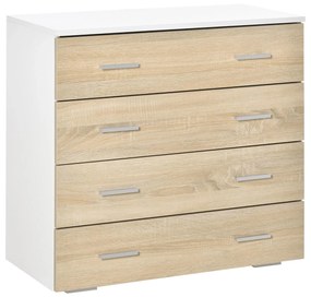 HOMCOM Cómoda 4 Gavetas Armazenamento Moderna Auxiliar Dormitório Corredor Sala Design Elegante 76x35x72cm | Aosom Portugal