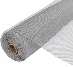 vidaXL Rede mosquiteira em alumínio 100x1000 cm prateado