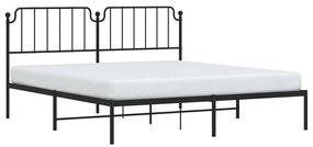 Estrutura de cama em metal com cabeceira 180x200 cm preto