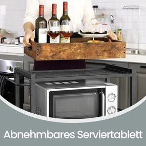 Carrinho de cozinha com tabuleiro 65 x 40 x 86 cm castanho vintage