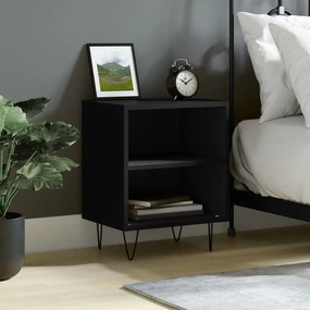 vidaXL Mesa de cabeceira 40x30x50 cm derivados de madeira preto