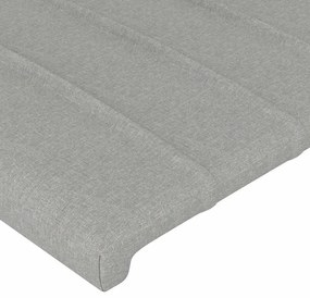 Estrutura de cama sem colchão 80x200 cm tecido cinzento-claro