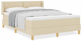 Cama Box com Colchão Creme, 140 x 190 cm, Tecido