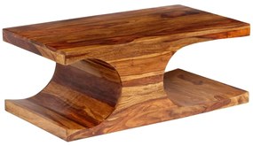vidaXL Mesa de centro em madeira de acácia maciça 90x50x35 cm