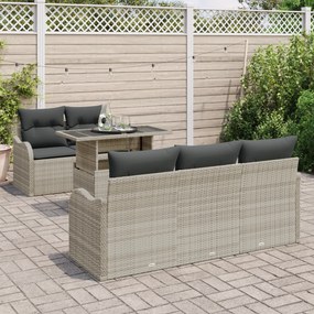 Conjunto de Sofá de Jardim vidaXL 6 Peças com Almofadas Cinza Claro Ra