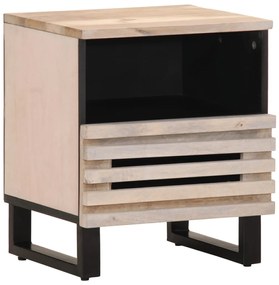 Mesa cabeceira 40x34x46 cm madeira mangueira branqueada maciça