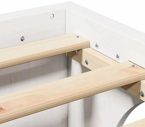 Cama Branca 75x190 cm de Madeira de Pinheiro da