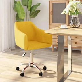 vidaXL Cadeira de jantar giratória tecido amarelo